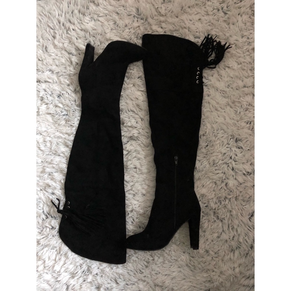 Black Thigh High Boots